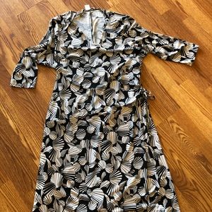 Faux wrap, super-flattering knit midi dress 18W